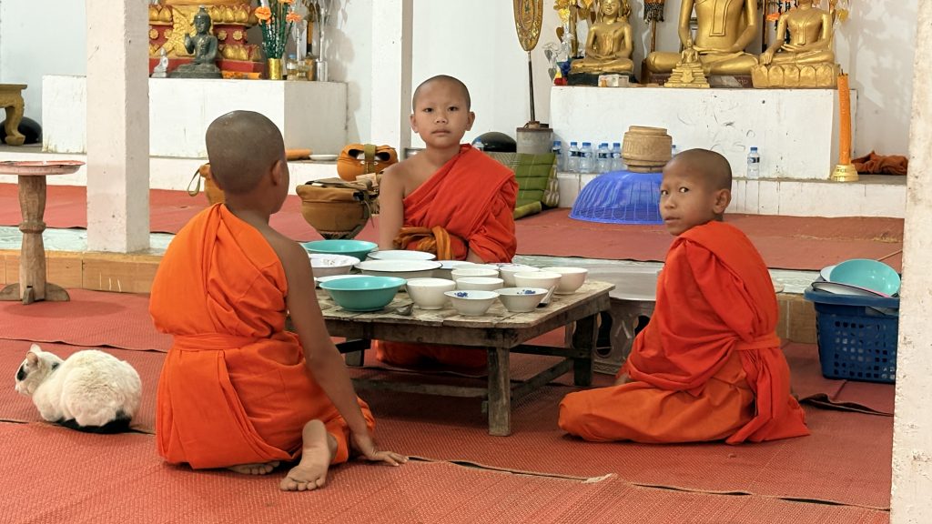 Offrandes moines Laos